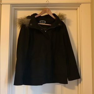 Black Fur Hood Jacket